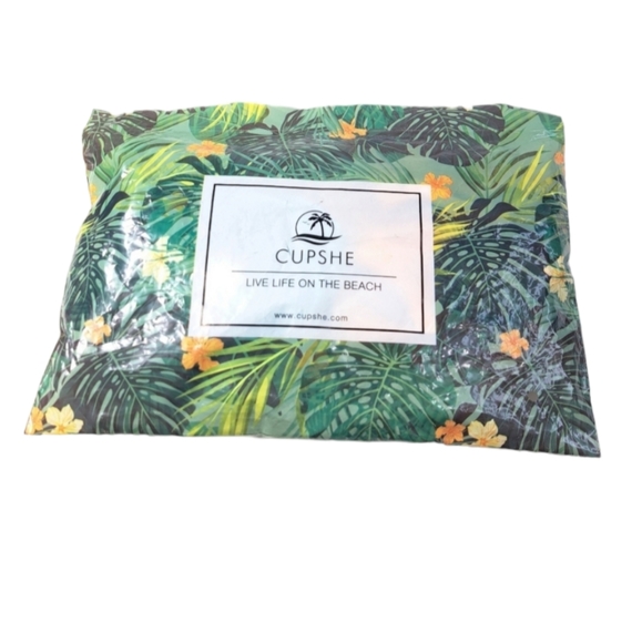 CUPSHE Turquoise Halter O Ring Women's Bikini Set Floral Print Low Rise - Picture 15 of 16